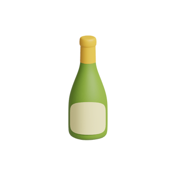 white wine icon 3d illustration png