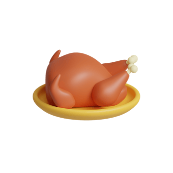 grilled chicken icon 3d illustration png