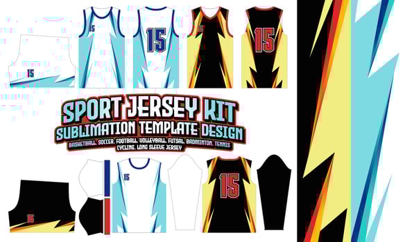 Jersey Apparel Sport Wear Sublimation pattern Design 217 for Soccer Football E-sport Basketball volleyball Badminton Futsal t-shirt vector