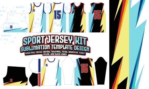 Jersey Apparel Sport Wear Sublimation pattern Design 218 for Soccer Football E-sport Basketball volleyball Badminton Futsal t-shirt vector