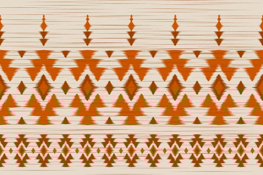 Border ethnic ikat pattern art. Fabric American, mexican style. Geometric striped native. vector