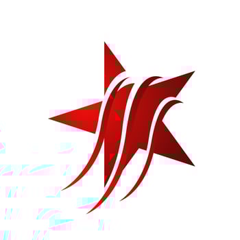 abstract shooting star logo vector icon decorative and creative five pentagonal stars concept illustration