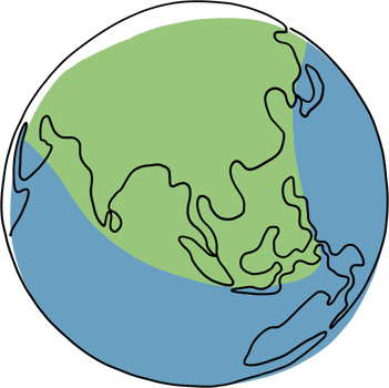 earth doodle continuous line freehand drawing. png
