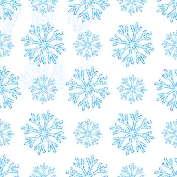 Seamless Snowflakes on White Background vector