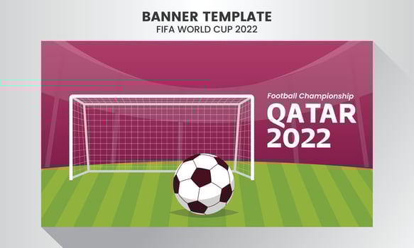 Banner on the theme of world championship in qatar 2022 vector