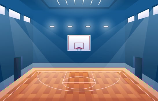 Indoor Basketball Court Background vector