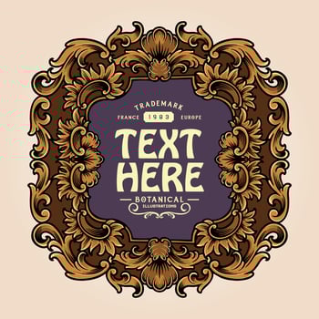 Vintage elegant floral frame illustration vector