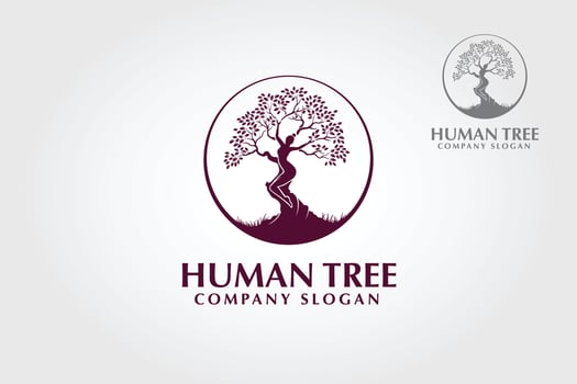 Human Tree Vector Logo Template. This logo is a trending and multipurpose. Could be used for fashion, health, care product, hotel, spa, beauty, salon, recycling, environment, landscape, insurance, etc
