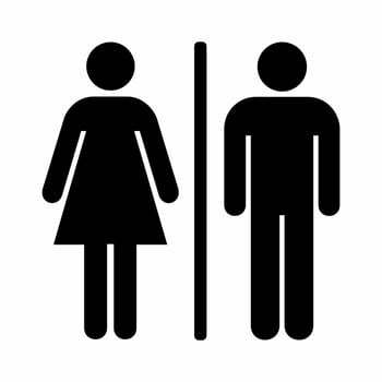 Toilet Man And Woman Sign isolated on white background vector