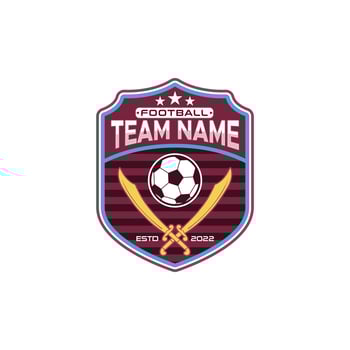 Soccer Team Emblem Template With Sword And Shield Symbol vector