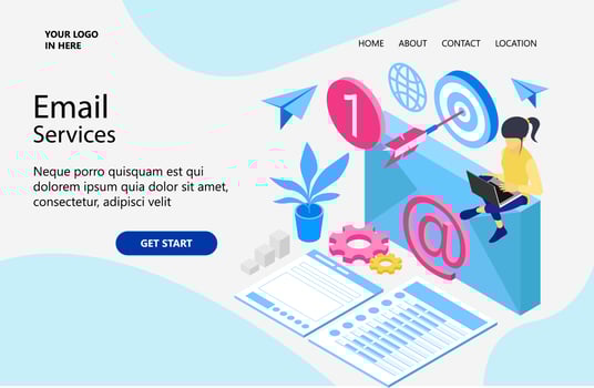 Illustration of online email service Suitable for landing page, flyers, Infographics, And Other Graphic Related Assets-vector vector
