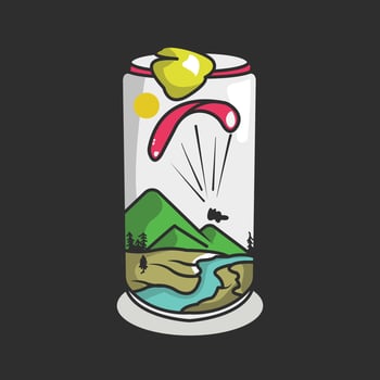 Unique paragliding illustration vector