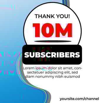 thank you 10 million subscribers background illustrator. First half thousand followers congratulation card vector