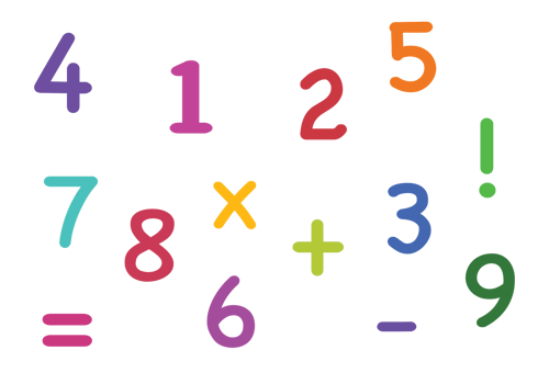 Colorful numbers pattern symbol math background stock png