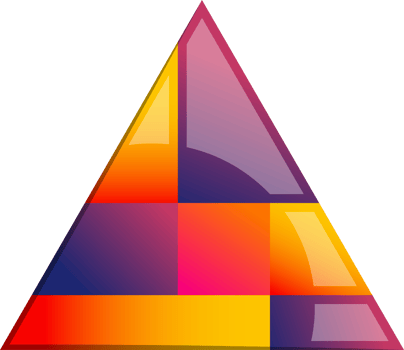 Abstract pyramid triangle logo illustration in trendy and minimal style png