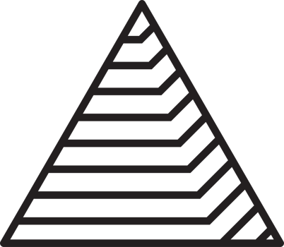 Abstract pyramid triangle logo illustration in trendy and minimal style png