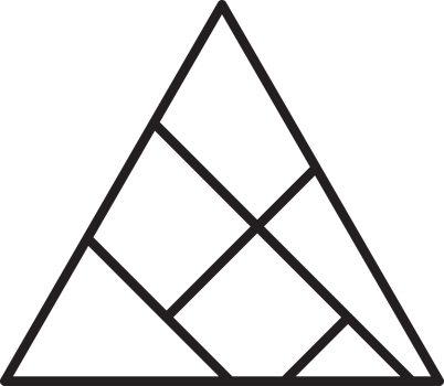 Abstract pyramid triangle logo illustration in trendy and minimal style png