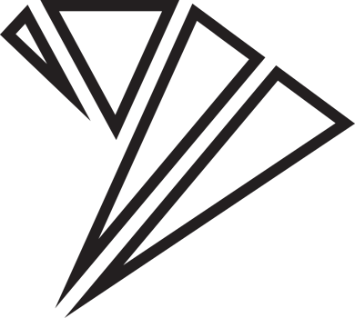 Abstract folded triangle logo illustration in trendy and minimal style png