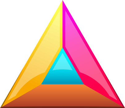 Abstract pyramid triangle logo illustration in trendy and minimal style png