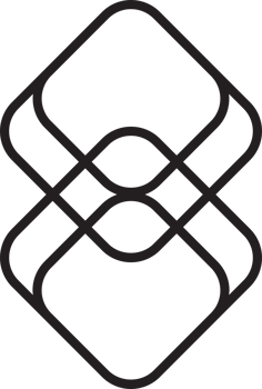 Abstract layers square logo illustration in trendy and minimal style png