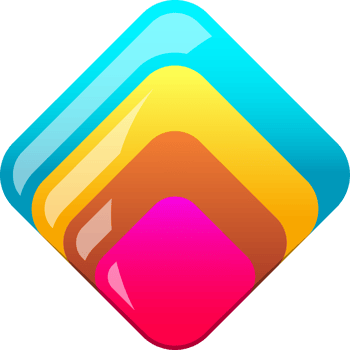 Abstract square logo illustration in trendy and minimal style png
