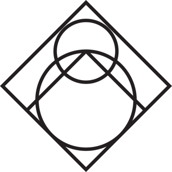Abstract square logo with circle illustration in trendy and minimal style png