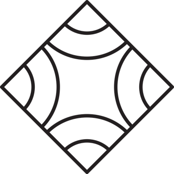 Abstract square logo with circle illustration in trendy and minimal style png