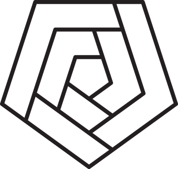 Abstract pentagon maze logo illustration in trendy and minimal style png