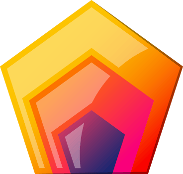 Abstract pentagon logo illustration in trendy and minimal style png