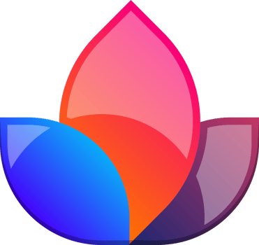 Abstract three petal flower logo illustration in trendy and minimal style png