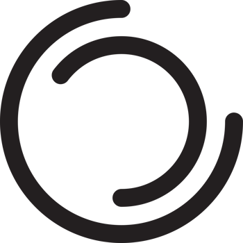Abstract overlapping circle logo illustration in trendy and minimal style png