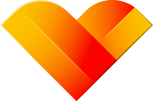 Abstract heart logo illustration in trendy and minimal style png