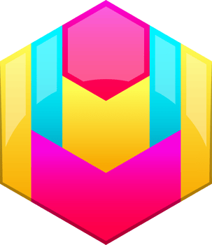 Abstract hexagon logo illustration in trendy and minimal style png