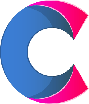 Abstract letter C logo illustration in trendy and minimal style png