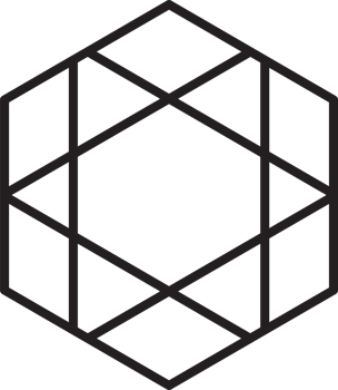 Abstract hexagon logo illustration in trendy and minimal style png