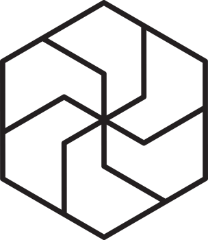 Abstract hexagon logo illustration in trendy and minimal style png