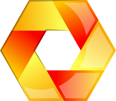Abstract hexagon and circle logo illustration in trendy and minimal style png
