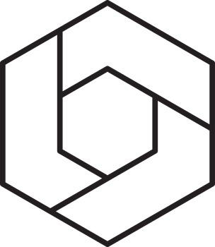 Abstract hexagon and circle logo illustration in trendy and minimal style png