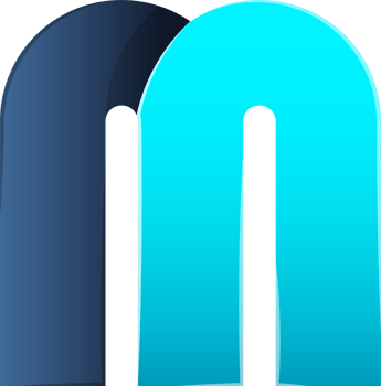 Abstract letter M logo illustration in trendy and minimal style png