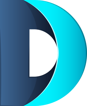 Abstract letter D logo illustration in trendy and minimal style png