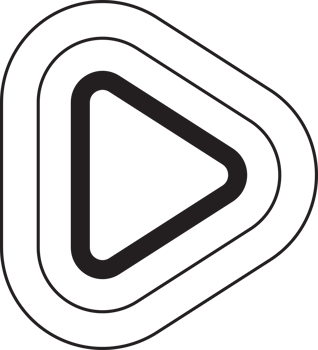 Abstract play button logo illustration in trendy and minimal style png
