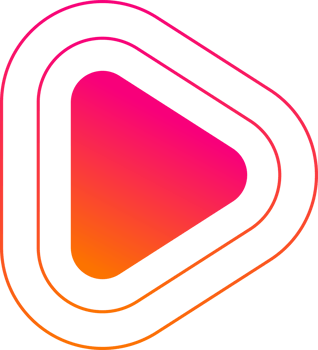 Abstract play button logo illustration in trendy and minimal style png