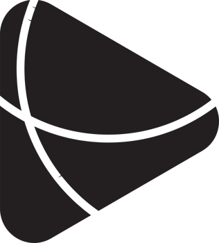 Abstract play button logo illustration in trendy and minimal style png