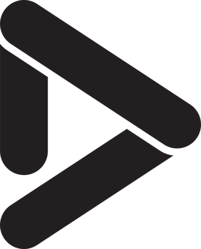 Abstract play button logo illustration in trendy and minimal style png