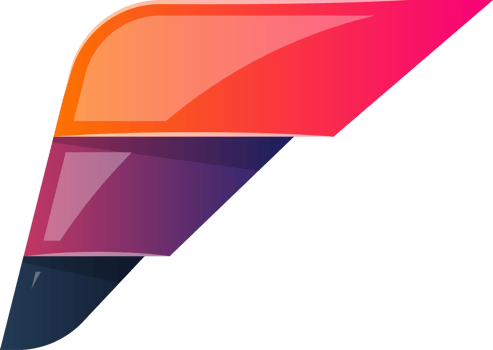 Abstract wing logo illustration in trendy and minimal style png