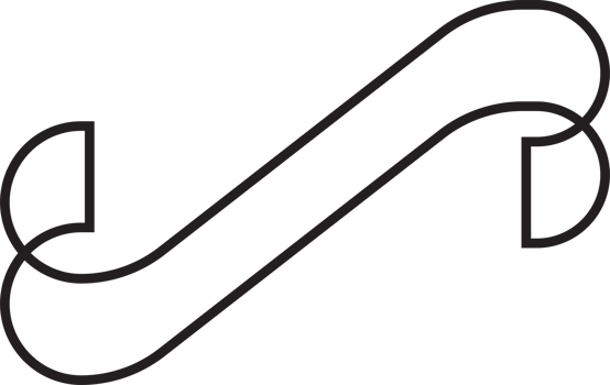 Abstract folded ribbon logo illustration in trendy and minimal style png