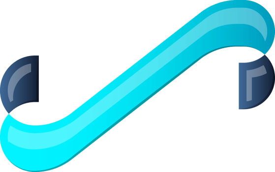 Abstract folded ribbon logo illustration in trendy and minimal style png