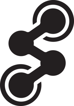 Abstract dot and connection logo illustration in trendy and minimal style png