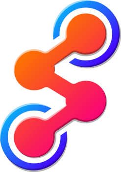 Abstract dot and connection logo illustration in trendy and minimal style png