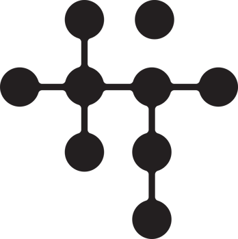 Abstract dot and connection logo illustration in trendy and minimal style png